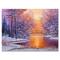 Designart - Bridge Over The River In Winter Landscape - Traditional Canvas Wall Art Print
